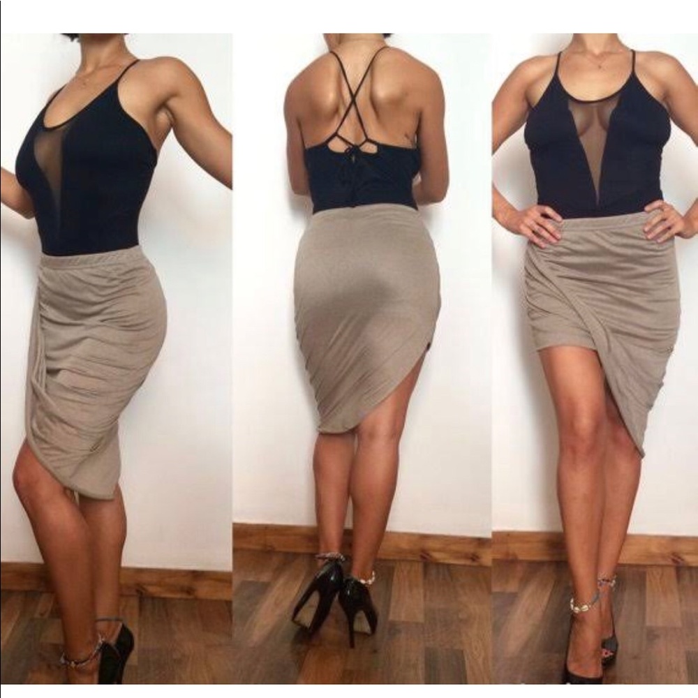beautiful pointed coffee skirt